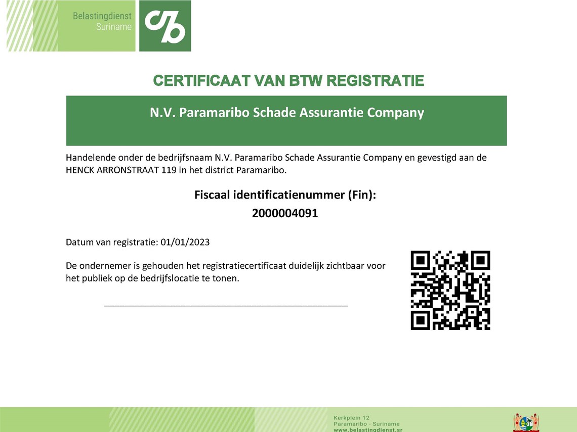 BTW Certificaat
